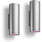 Philips Hue Appear Outdoor LED Smart Up/Down Wall Light Inox 8W 1180lm 2 Pack (515JA)
