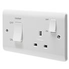 Crabtree Instinct 45A 2-Gang DP Cooker Switch & 13A DP Switched Socket White (516HV)
