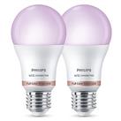 Philips ES E27 RGB & White LED Smart Light Bulb 8W 806lm 2 Pack (517VG)
