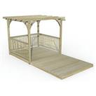 Forest Ultima 16' x 8' (Nominal) Flat Pergola & Decking Kit with 3 x Balustrades & Canopy (5