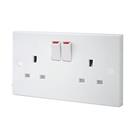 British General 900 Series 13A 2-Gang SP Switched Plug Socket White (53351)
