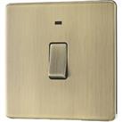 LAP 20A 1-Gang 2-Pole Water Heater Switch Antique Brass with LED with Colour-Matched Inserts (535PN)