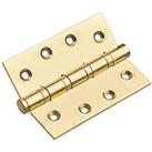 Smith & Locke Polished Brass Ball Bearing Hinges 100mm x 74.5mm 2 Pack (543PY)
