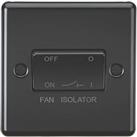 Knightsbridge 10AX 1-Gang TP Fan Isolator Switch Matt Black with Black Inserts (544PX)