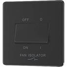 LAP 10A 1-Gang 3-Pole Fan Isolator Switch Matt Black with Colour-Matched Inserts (549PN)