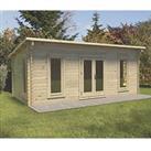 Forest Arley 19' 6" x 10' (Nominal) Pent Timber Log Cabin with Assembly (554TF)