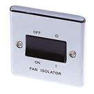 LAP 10AX 1-Gang 3-Pole Fan Isolator Switch Polished Chrome with Black Inserts (57015)