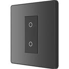 British General Evolve 1-Gang 2-Way LED Single Master Trailing Edge Touch Dimmer Switch Black Chrome