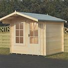 Shire Crinan 8' x 8' (Nominal) Apex Timber Log Cabin (577TJ)
