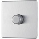 LAP 1-Gang 2-Way LED Dimmer Switch Brushed Steel with Colour-Matched Inserts (580PN)