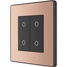 British General Evolve 2-Gang 2-Way LED Double Master Touch Trailing Edge Dimmer Switch Copper with 