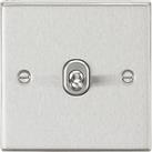 Knightsbridge 10AX 1-Gang Intermediate Switch Brushed Chrome with Colour-Matched Inserts (600TY)