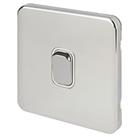 Schneider Electric Lisse Deco 10AX 1-Gang Intermediate Switch Polished Chrome with White Inserts (61