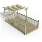 Forest Ultima 16' x 8' (Nominal) Flat Pergola & Decking Kit with 4 x Balustrades (4 Posts) &