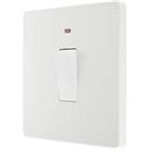 British General Evolve 20A 1-Gang DP Control Switch Pearlescent White with LED with White Inserts (6