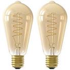 Calex Flex Gold ES ST64 LED Light Bulb 250lm 4W 2 Pack (632RC)