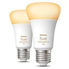 Philips Hue White Ambiance Bluetooth ES A19 LED Smart Light Bulb 8.5W 806lm 2 Pack (641PP)