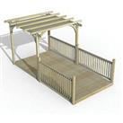Forest Ultima 16' x 8' (Nominal) Flat Pergola & Decking Kit with 3 x Balustrades (4 Posts) &