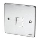 Schneider Electric Ultimate Low Profile 1-Gang Slave Telephone Socket Polished Chrome with White Ins