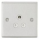 Knightsbridge 5A 1-Gang Unswitched Socket Brushed Chrome with White Inserts (645TY)