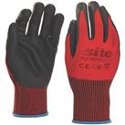 Site Nitrile Foam Coated Gloves Red / Black X Large (646FR)