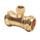 Pegler PX50C Brass Compression Reducing Tee 28mm x 28mm x 22mm (6478G)