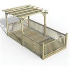Forest Ultima 16' x 8' (Nominal) Flat Pergola & Decking Kit with 5 x Balustrades (4 Posts) &