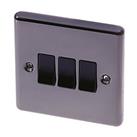 LAP 10AX 3-Gang 2-Way Light Switch Black Nickel with Black Inserts (65066)
