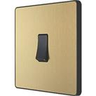 British General Evolve 20 A 16AX 1-Gang 2-Way Light Switch Satin Brass with Black Inserts (652PY)
