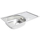 1 Bowl Stainless Steel Kitchen Sink & Drainer 760mm x 430mm (6547K)