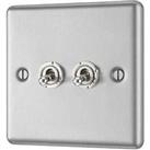 LAP 20A 16AX 2-Gang 2-Way Toggle Switch Brushed Stainless Steel (656PN)