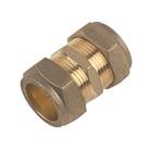 Flomasta Brass Compression Equal Couplers 22mm 2 Pack (66818)
