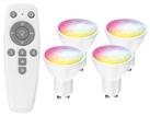Aurora Aone GU10 RGB & White LED Bluetooth Light Bulbs with Remote 5W 300lm 5 Piece Set (678KR)