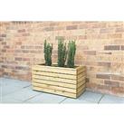 Forest Rectangular Double Linear Planter Natural Wood 800mm x 400mm x 440mm (6836X)