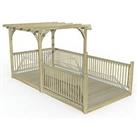 Forest Ultima 16' x 8' (Nominal) Flat Pergola & Decking Kit with 4 x Balustrades (4 Posts) (685F