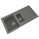 ETAL Comite 1.5 Bowl Composite Kitchen Sink Grey Reversible 1000mm x 500mm (695RG)