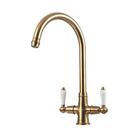 Clearwater Elegance Dual-Lever Monobloc Tap Brushed Brass PVD (698FJ)