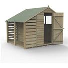 Forest 4Life 7' x 7' (Nominal) Apex Overlap Timber Shed with Lean-To (704FL)