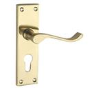 Smith & Locke Fire Rated Euro Lock Door Handles Pair Polished Brass (7101P)
