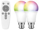 Aurora Aone BC A160 RGB & White LED Bluetooth Light Bulbs with Remote 8W 800lm 3 Piece Set (715K