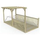 Forest Ultima 16' x 8' (Nominal) Flat Pergola & Decking Kit with 3 x Balustrades (4 Posts) (736F