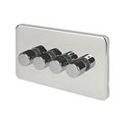 Schneider Electric Lisse Deco 4-Gang 2-Way Dimmer Switch Polished Chrome (743FF)