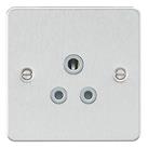 Knightsbridge 5A 1-Gang Unswitched Socket Brushed Chrome with Colour-Matched Inserts (745TY)