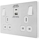 British General Evolve 13A 2-Gang SP Switched Socket + 3A 30W 2-Outlet Type A & C USB Charger Br