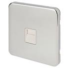Schneider Electric Lisse Deco 1-Gang Slave Telephone Socket Polished Chrome with White Inserts (749F