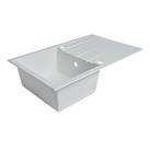 1 Bowl Plastic & Resin Kitchen Sink & Drainer White Reversible 800mm x 500mm (7567K)
