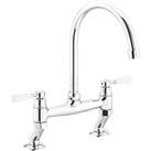 Streame by Abode ACT3021 Traditional Deck-Mounted Bridge Mixer Chrome (758JM)