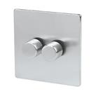 LAP 2-Gang 2-Way Dimmer Switch Brushed Chrome (76365)