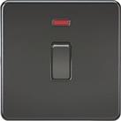 Knightsbridge 20A 1-Gang DP Control Switch Matt Black with LED (773TY)