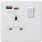 Knightsbridge 13A 1-Gang SP Switched Socket + 4.0A 18W 2-Outlet Type A & C USB Charger Matt Whit